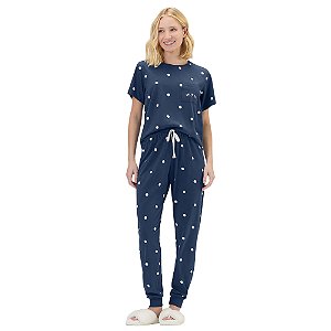Pijama Cor Com Amor Manga Curta e Calça