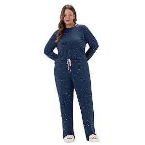 Pijama Cor Com Amor Manga Longa
