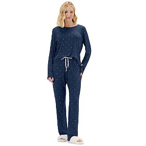 Pijama Cor Com Amor Manga Longa