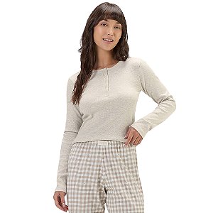 Pijama Cor Com Amor Manga Longa
