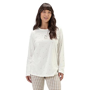 Pijama Cor Com Amor Manga Longa
