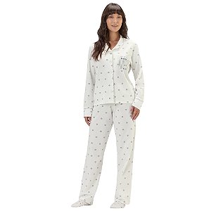 Pijama Cor Com Amor Manga Longa Com abertura