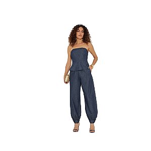 Blusa Gatos e Atos Jeans Sem Alças