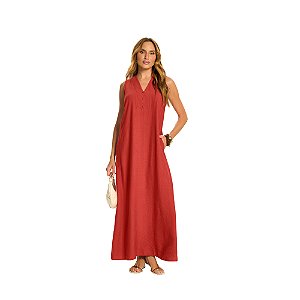 Vestido Doce Trama Longo Cavado