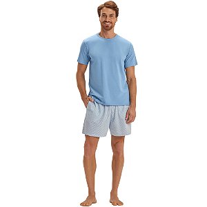 Pijama Cor Com Amor Masculino Manga Curta