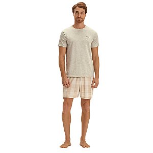 Pijama Cor Com Amor Masculino Manga Curta