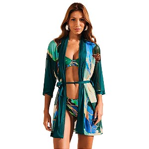 Saída De Chelles Kimono em Tule