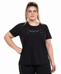 T-Shirt Alto Giro Skin Fit Inspiracional  Plus Size