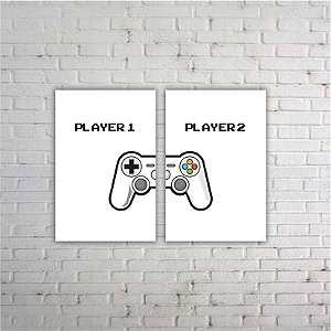 Kit 02 Quadros Player 1 e Player 2