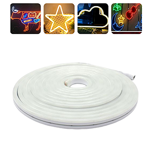 Fita Mangueira Silicone Led Neon Flexível 5m 12v 40w 3000k