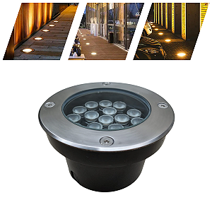 Balizador de Piso Led Spot Chão 18w para Escada Deck Embutir Blindado