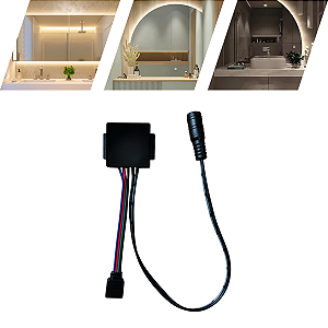 Interruptor Touch Espelho 12v P/ Fita Led 3 Cores De Luzes