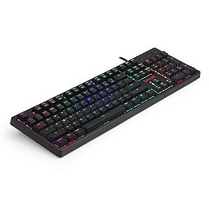 Teclado Mecânico Gamer Redragon Kama Preto RGB Switches Low Profile Blue ABNT2