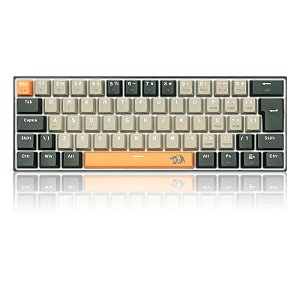 TECLADO GAMER REDRAGON LAKSHMI LARANJA+CINZA+ PRETO COM SWITCH MARROM