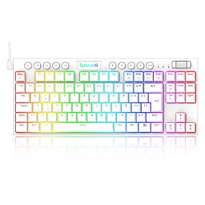 TECLADO MECÂNICO GAMER REDRAGON HORUS TKL RGB BRANCO