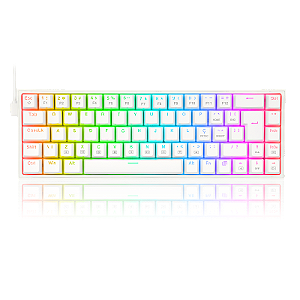 TECLADO MECÂNICO GAMER CASTOR RGB BRANCO SWITCH ABNT2