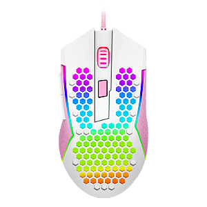 MOUSE REAPING ELITE RGB BRANCO COM ROSA