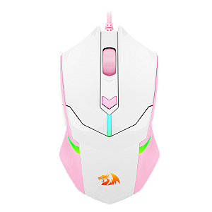 MOUSE GAMER REDRAGON CENTROPHORUS RGB BRANCO COM ROSA