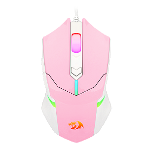 MOUSE GAMER REDRAGON CENTROPHORUS RGB ROSA COM BRANCO