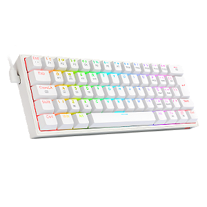 TECLADO MECÂNICO GAMER FIZZ PRO RGB BRANCO SWITCH MARROM