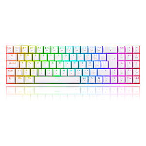 TECLADO MECÂNICO GAMER ZED PRO RGB BRANCO SWITCH MARROM