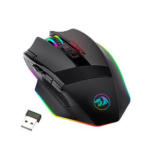 Mouse Gamer Redragon Sniper Pro M801P RGB, 16000 DPI, Wireless, 9 Botões Programáveis, Black