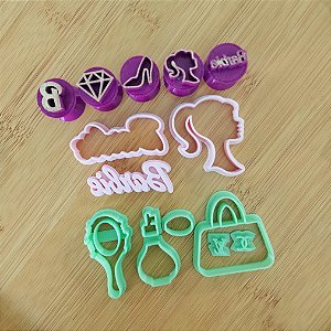 Kit Promocional Barbie - Carimbo para docinhos e cortadores