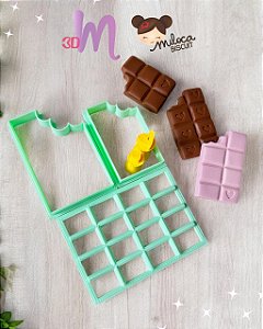 Kit de cortador e marcador de barrinha de chocolate coleção Miloca
