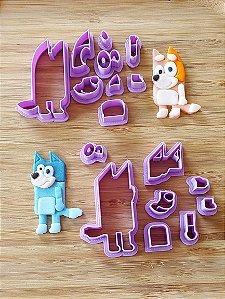 Kit Cortador modulado Bluey e Bingo 3 Peças