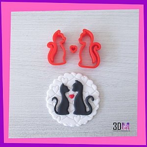 Cortador casal gatinhos fofinhos