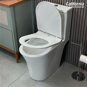 Vaso Sanitário Monobloco California Branco Saída Horizontal Com Caixa Acoplada Assento Soft Close
