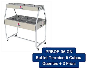 Carro Buffet Térmico 9 Cubas GN'S 6 Cubas Quentes + 3 Frias PRBQF-030 - Progas