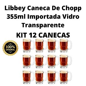 Kit 12 x Caneca De Chopp 355ml Cerveja Importada ORIGINAL México Libbey