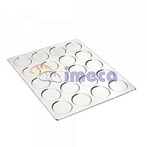 Assadeira Hamburguer 20 Cavidades Aluminio 58x70 Codigo 000376 - Imeca