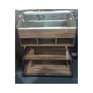 Expositor Para Especial Mod 100x080x130 de Frente Tipo Passa Pão Especial Cristal Aço