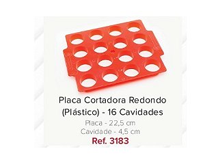 Placa Cortadora Redonda Plástico Com 16 Cavidades Ref 3183 Caparroz