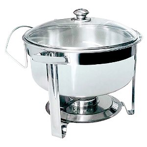 Rechaud Inox Redondo Tampa de Vidro 7,5L RRTV7 - Orcil