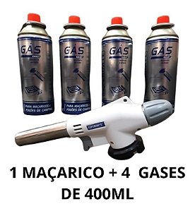 it Maçarico Portátil + 4 Gases De 400ml Acessório Culinário Essencial -  Planeta de Meriti Comercio de Maquinas Ltda