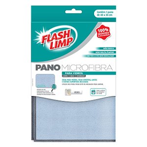 Pano Microfibra Para Vidro FLP6698 - Flash Limp