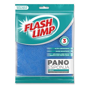 Pano Esponja 3 PÇ. FLP6149 - Flash Limp