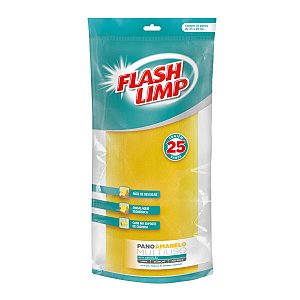 Rolo Pano Amarelo Multiuso 25 PÇ. FLP4533 - Flash Limp