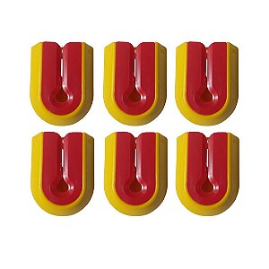 Abridor para Sache Katchup com Fixador Dupla Face Kit C/ 06 Amarelo com Vermelho - Khort