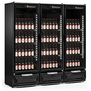 Refrigerador Vertical Conveniência Carnes e Bebidas 3 Portas GCBC-1450 LB PR 220v - Gelopar