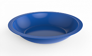 Prato Escolar 600ml Em Polipropileno Cor Azul Caneta 12Un - Anodilar