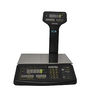 Balança Digital Clipse com Torre 30kg Preta Bivolt - Systel