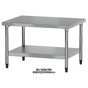 Bancada de Apoio 1,20x70 Total Inox BA 1200/700 I - Metalcubas