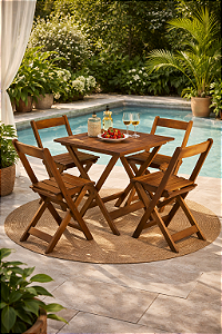 CONJUNTO DE MESA C/ 4 CADEIRAS 70X70 - INCOBEL