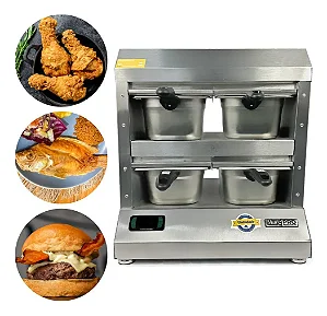 Conservador De Proteínas Em Aço Inox 4 Cubas 127v - Marchesoni