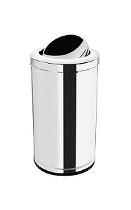 Cesto para Lixo com Tampa Basculante, Corpo em Aço Inox e Aro em ABS Cromado 20L 3591 - Viel
