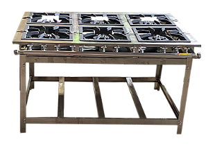 FOGÃO 30X30 6 BOCAS P 6,5 CM SEM FORNO AÇO 304 - BRASCHAMA